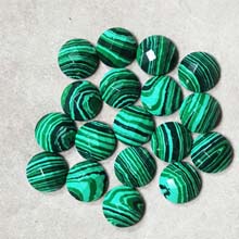 12MM FACETED ROUND CABOCHON SYNTHETIC MALACHITE(8PCS/BAG)